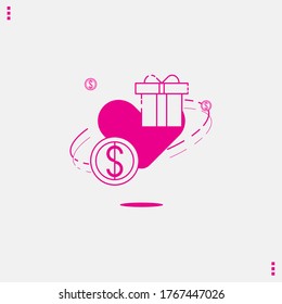 Post icon package Payment service mark Dynamic shape Icon package design pink classic style vector