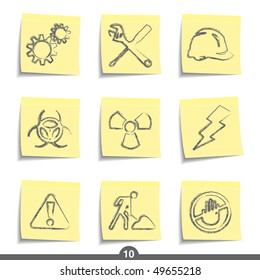Post it icon series - construction