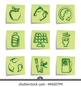 Post it icon series - ecology