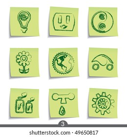 Post it icon series - ecology