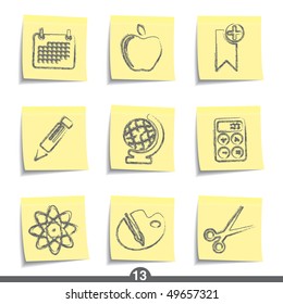 Post it icon series - education