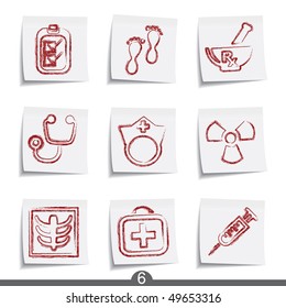 Post it icon series - medical