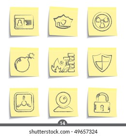 Post it icon series - security and safety