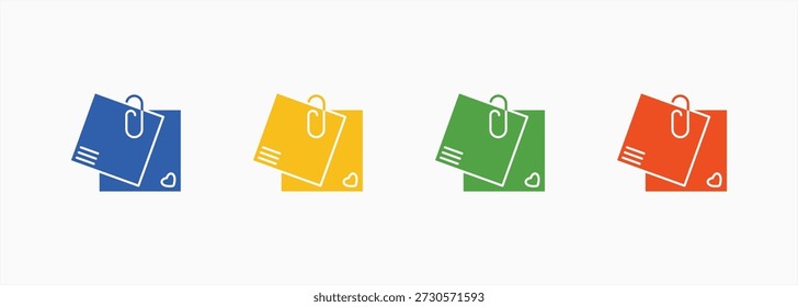 Post Icon Set Color Multiple Style Collection