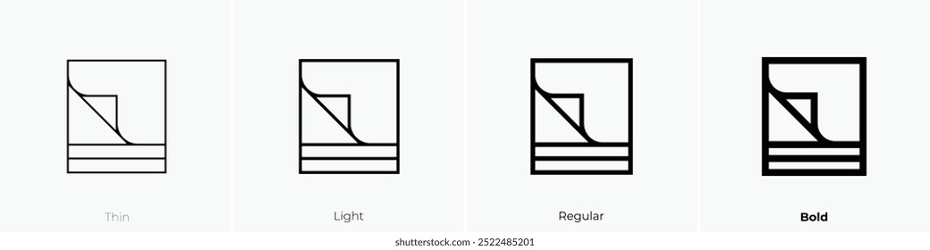 Post it icon. Thin, Light Regular And Bold style design isolated on white background