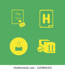 post icon. post vector icons set parcel box, heart envelope, hospital sign and paper clip