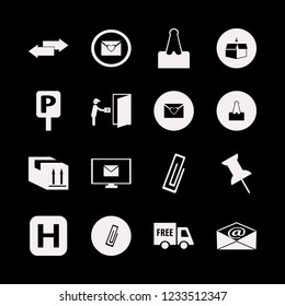 post icon. post vector icons set parcel box, left right arrows, hospital sign and free delivery