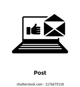 Post icon vector isolated on white background, logo concept of Post sign on transparent background, filled black symbol