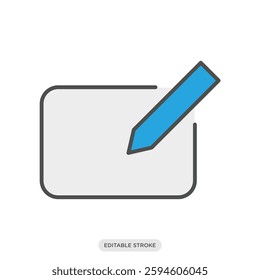 Post icon. Write post button symbol. Social media network vector illustration in color fill style.