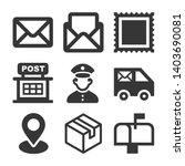 Post Icons Set on White Background. Vector