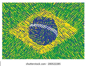 post impressionist style vector brazil flag