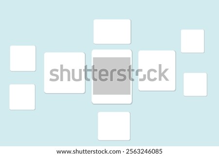 Post Instagram frame mockup with smartphone mock up template design. Vector design user interface mockup instagram feed. Instagram social media template and interface template. Instagram Social Media 