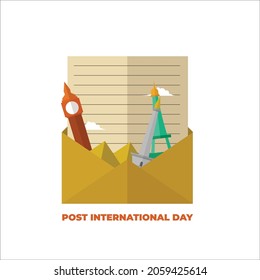 post international day flat design