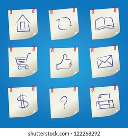 Post it,Web icon set,Vector
