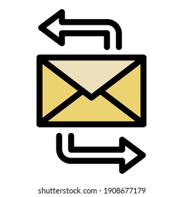 Post letter icon. Outline post letter vector icon for web design isolated on white background