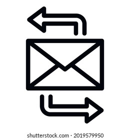 Post letter icon. Outline post letter vector icon for web design isolated on white background