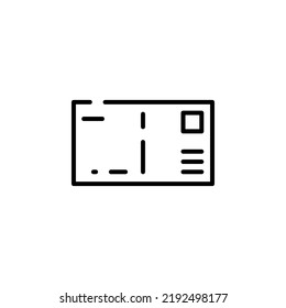 Post, Letter, Mail, Postcard Dotted Line Icon Vector Illustration Logo Template. Suitable For Many Purposes.