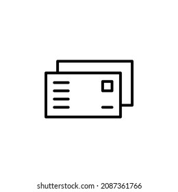 Post, Letter, Mail, Postcard Line Icon, Vector, Illustration, Logo Template. Suitable For Many Purposes.