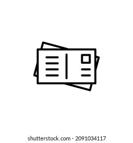 Post, Letter, Mail, Postcard Line Icon, Vector, Illustration, Logo Template. Suitable For Many Purposes.