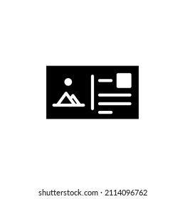 Post, Letter, Mail, Postcard Solid Icon Vector Illustration Logo Template. Suitable For Many Purposes.