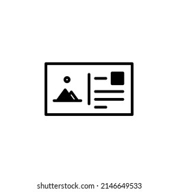 Post, Letter, Mail, Postcard Solid Line Icon Vector Illustration Logo Template. Suitable For Many Purposes.