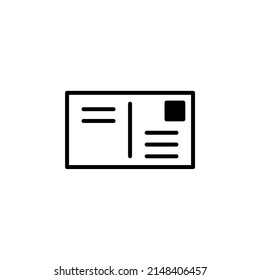 Post, Letter, Mail, Postcard Solid Line Icon Vector Illustration Logo Template. Suitable For Many Purposes.