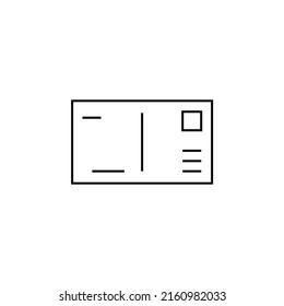 Post, Letter, Mail, Postcard Thin Line Icon Vector Illustration Logo Template. Suitable For Many Purposes.