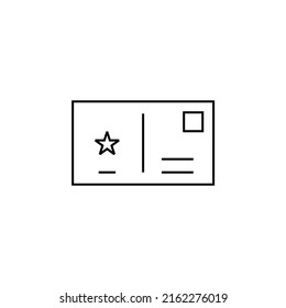Post, Letter, Mail, Postcard Thin Line Icon Vector Illustration Logo Template. Suitable For Many Purposes.