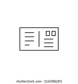 Post, Letter, Mail, Postcard Thin Line Icon Vector Illustration Logo Template. Suitable For Many Purposes.