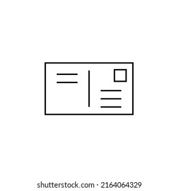 Post, Letter, Mail, Postcard Thin Line Icon Vector Illustration Logo Template. Suitable For Many Purposes.