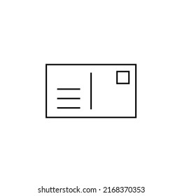 Post, Letter, Mail, Postcard Thin Line Icon Vector Illustration Logo Template. Suitable For Many Purposes.