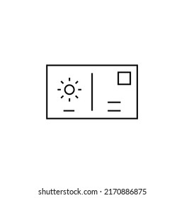 Post, Letter, Mail, Postcard Thin Line Icon Vector Illustration Logo Template. Suitable For Many Purposes.