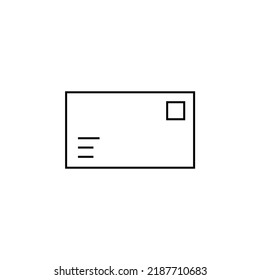 Post, Letter, Mail, Postcard Thin Line Icon Vector Illustration Logo Template. Suitable For Many Purposes.