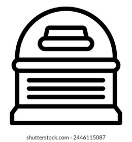 Vektorgrafik der Gliederungsstruktur des Briefkastensymbols. Briefbehälter. Briefzustellung