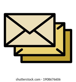 Post letters icon. Outline post letters vector icon for web design isolated on white background