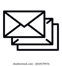Post letters icon. Outline post letters vector icon for web design isolated on white background