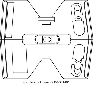 Post Level Or Post Spirit Level Isolated Vector On White Background. This Level Tool Is Used To Help Erect, Straight Posts For Fences, For Posts On A Deck Or To Help Align Ceiling Joists Rafters.