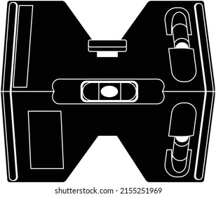 Post Level Or Post Spirit Level Isolated Vector On White Background. This Level Tool Is Used To Help Erect, Straight Posts For Fences, For Posts On A Deck Or To Help Align Ceiling Joists Rafters.