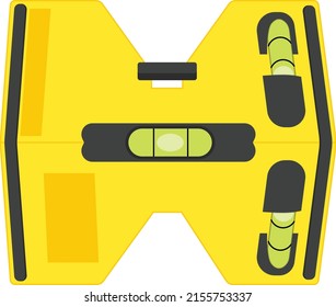 Post Level Or Post Spirit Level Isolated Vector On White Background. This Level Tool Is Used To Help Erect, Straight Posts For Fences, For Posts On A Deck Or To Help Align Ceiling Joists Rafters.