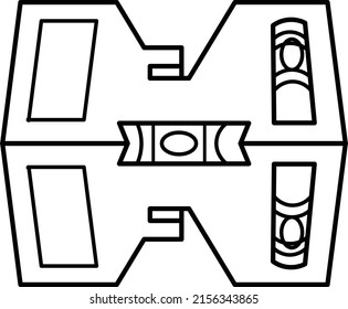 Post Level Or Post Spirit Level Isolated Vector On White Background. This Level Tool Is Used To Help Erect, Straight Posts For Fences, For Posts On A Deck Or To Help Align Ceiling Joists Rafters.