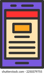 Post Line Filled Vector Icon Design