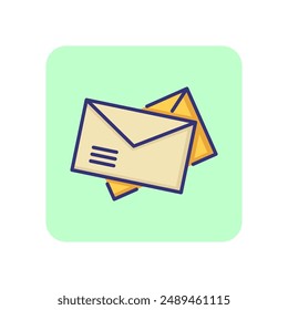 Post line icon. Envelopes, messages, letters. newsletters. Office concept. Can be used for topics like mailing, email box, app, messenger, postal service, correspondence