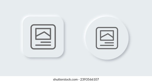 Post line icon in neomorphic design style. Social media signs vector illustration.