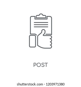 Post linear icon. Post concept stroke symbol design. Thin graphic elements vector illustration, outline pattern on a white background, eps 10.
