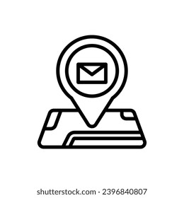 Post Location Outline Icon Vector Illustration