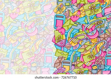 Post and mail delivery concept. 3d cartoon doodle background design. Hand drawn colorful vector illustration.