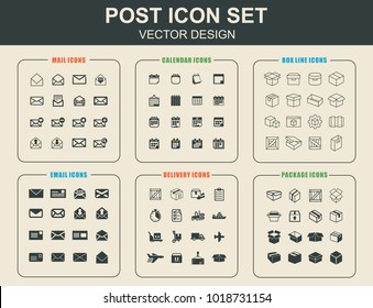 Post, mail, delivery and package icons. Web element. Premium quality graphic design. 
Signs symbols collection, simple icon for websites, web design, mobile app, 
info graphics.
