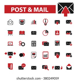 post, mail, email, message icons
