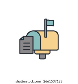 post mail icon collection .design style with background