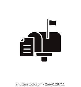 Icono de correo postal colección. Estilo de diseño con fondo